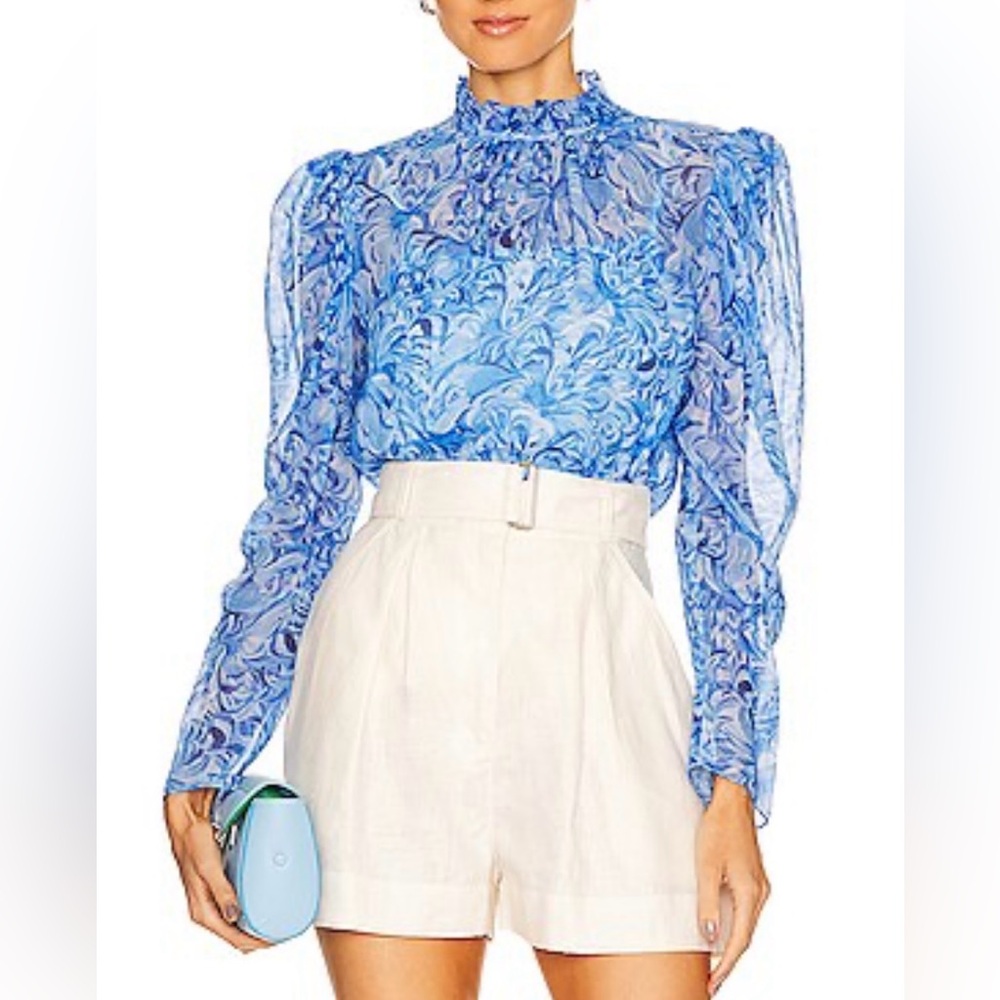 SALONI Blue Floral Blouse